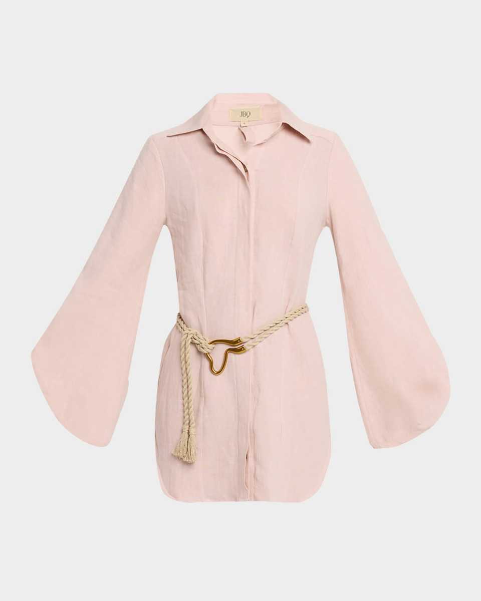 Antonia Belted Mini Shirtdress